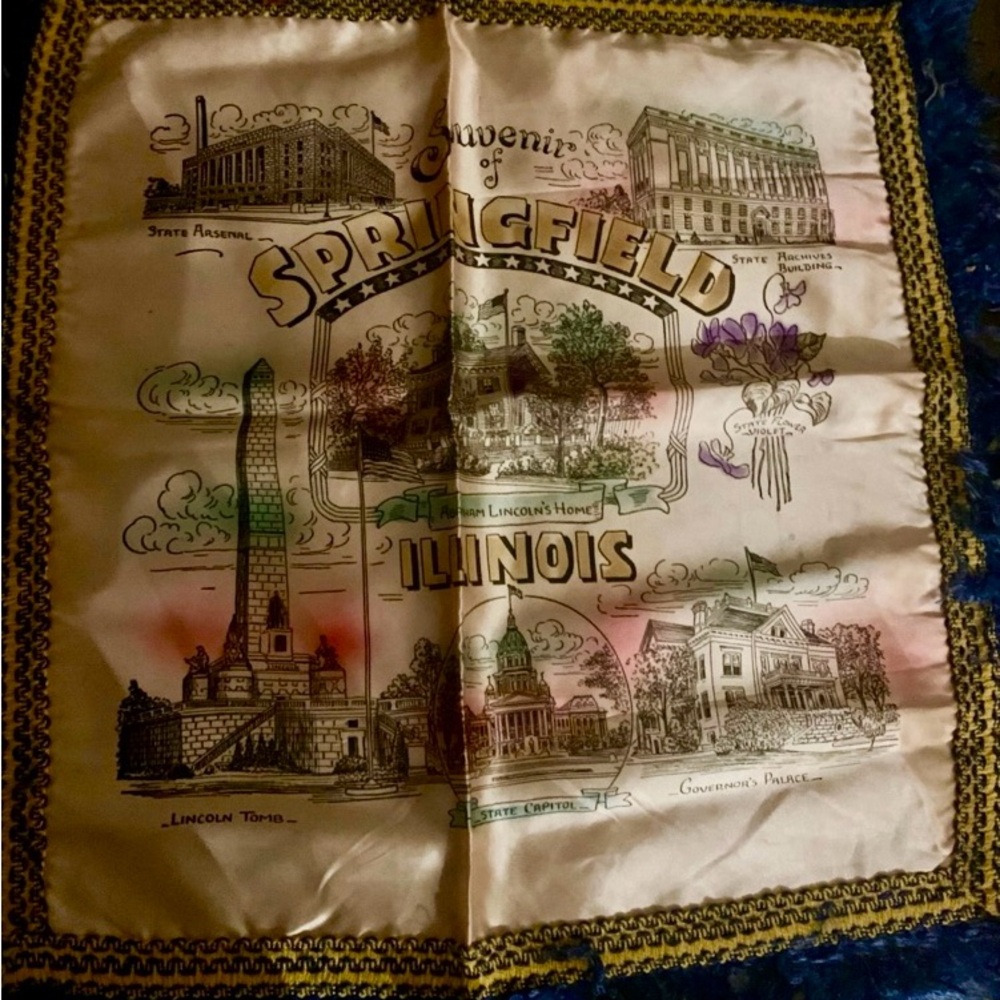 Vintage Souvenir Springfield Illinois pillow case cover